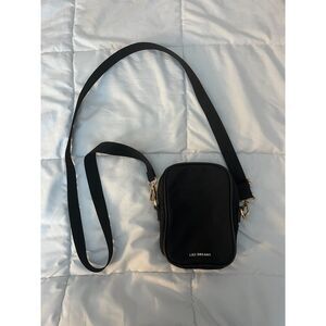 Like Dreams Black Mini Crossbody Bag with Gold Hardware